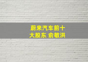 蔚来汽车前十大股东 俞敏洪